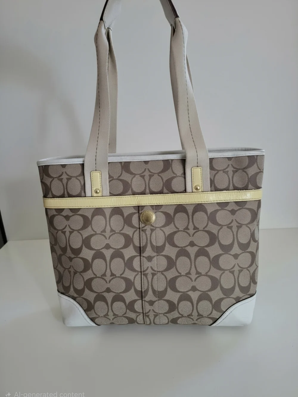 Coach Signature Heritage Stripe Tote Bag